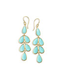 18K Rock Candy Turquoise Teardrop Earrings