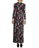 Jolene Long-Sleeve Lace-Up Maxi Dress, Pulse