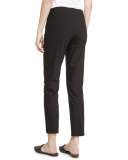 Cropped Stretch-Cotton Pants, Black