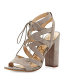 Yardley Suede Lace-Up Sandal, Putty