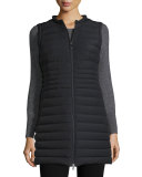 Hooded Zip-Front Puffer Vest