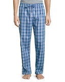 Plaid Cotton Pajama Pants, Blue