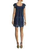 Lucille Chambray Lace Dress