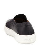 Lago Neoprene & Leather Cap-Toe Skate Sneaker, Black