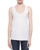 Scoop-Neck Cotton Tank, White, Petite