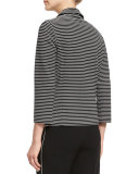 Bellene Striped 3/4-Sleeve Jacket, Black Multi