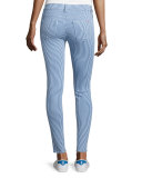Nico Super-Skinny Striped Jeans, Seawell