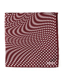 Stretch-Dot Print Pocket Square, Brown