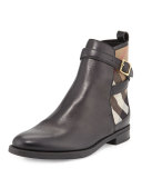 Richardson Leather & Check Bootie, Black
