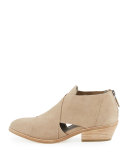 Cluster Leather Crisscross Bootie, Wheat