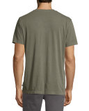 V-Neck Short-Sleeve Knit Tee, Taupe