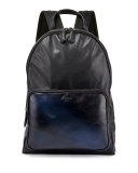 Time Off Mesh-Back Leather Backpack, Navy
