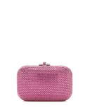 Crystal Slide-Lock Clutch Bag, Rose