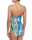 Love Me Tender Printed Bandeau One-Piece Swimsuit