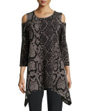 Rattle & Roll Cold-Shoulder Animal-Print Tunic 