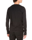 Long-Sleeve V-Neck T-Shirt, Black