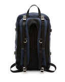 Multi-Pocket Nylon Backpack, Navy