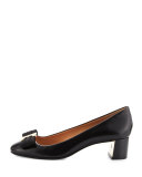 Gemini Link Bow Leather 50mm Pump, Black