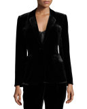 Mehira Velvet Blazer, Caviar