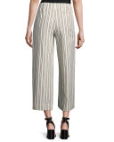 Morton Striped Cropped Wide-Leg Pants, Multi