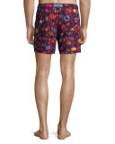 Moorea Printed Swim Trunks, Bleu Marine