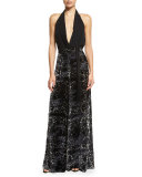 Psycho Velvet Burnout Wide-Leg Pants