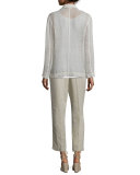 Mesh Two-Button Blazer, Natural  