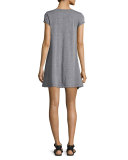The V-Neck Trapeze Dress, Heather Grey