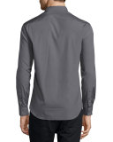 Cambridge Long-Sleeve Sport Shirt, Stone Gray