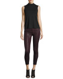 The Icon Coated Skinny Ankle Jeans, Deep Orchid