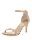Nunaked Cork Mid-Heel Sandal, Natural