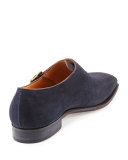Arca Suede Double-Monk Shoe, Navy