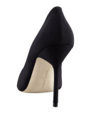 BB Crepe Pointed-Toe 105mm Pump, Black