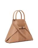 Ai Medium Braided Top-Handle Bag, Camel