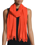 Wool Open-Network Scarf, Poppy