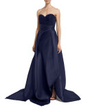 Sweetheart-Neck Ball Gown, Navy