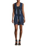 Alina Chambray Lace Wrap Dress