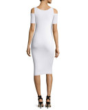 Deneuve Cold-Shoulder Bodycon Dress, White
