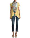 Wicktoria Georgette Eyelet Top, Soft Citron