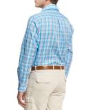 Bay Plaid Sport Shirt, Blue