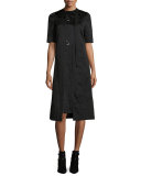 Sleeveless Bird Fil Coupe Dress, Midnight