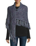 Chunky Melange Triangle Wrap, Blue/Gray
