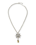 Pearly Crystal Dangling Pin/Pendant with Necklace Chain