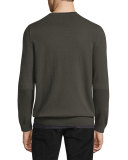 Cashmere Long-Sleeve V-Neck Sweater, Forage