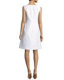 Jojo Sleeveless Fragmented Jacquard Dress, White