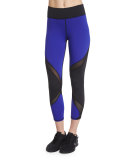 Hydra Colorblock Cropped Sport Leggings, Indigo