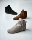 Sprite Slouchy Suede Wedge Bootie, Walnut