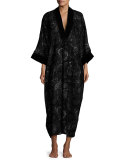 Velvet Devore Lounge Caftan, Black