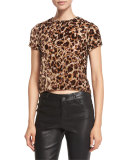 Deandrea Leopard-Print Cropped T-Shirt