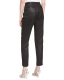 Emma Metallic Tweed Cropped Pants, Caviar